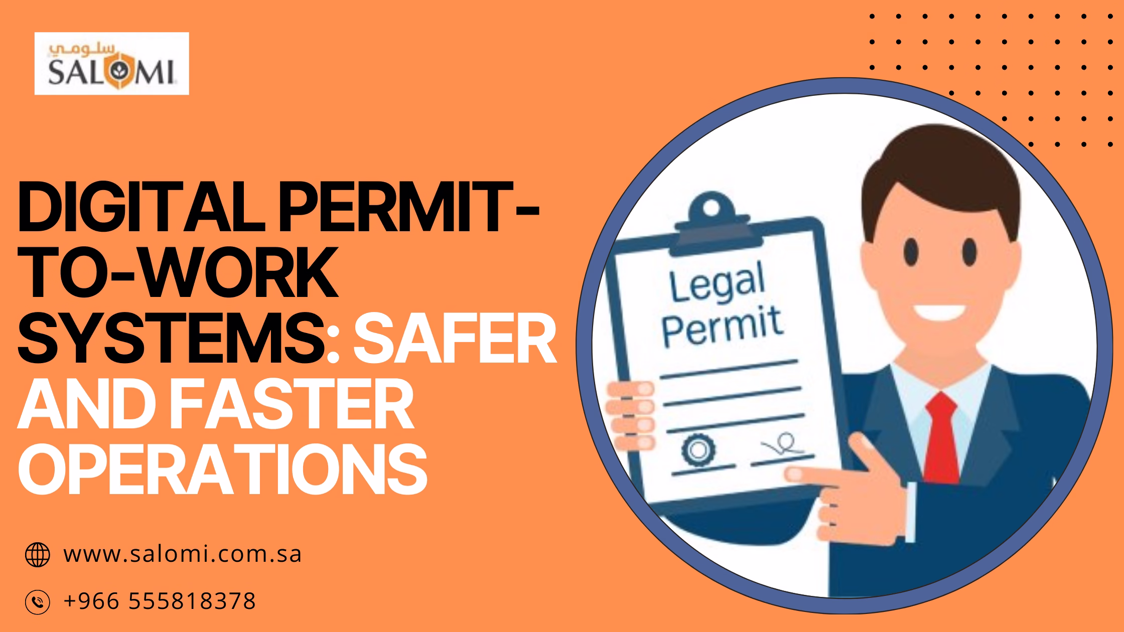 Enhance workplace safety and efficiency with digital permit to work solutions from SALOMI. Our advanced system streamlines permit management, reduces manual errors, and ensures full compliance with safety standards.